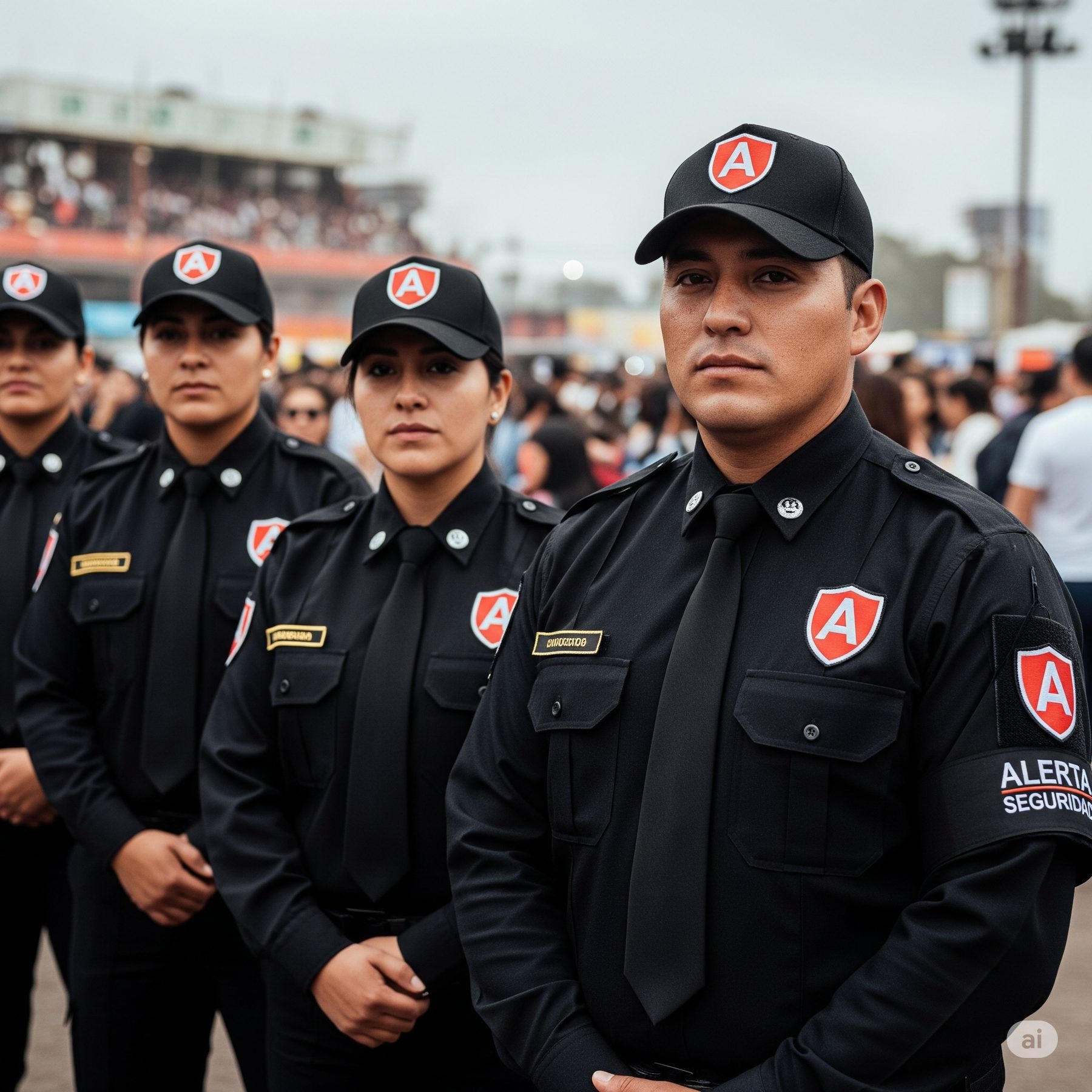 Equipo de guardias Alerta Seguridad en terreno
